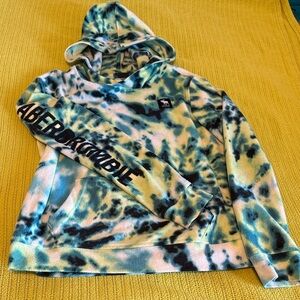 abercrombie kids Blue, Green, White Tie-Dye Hoodie
